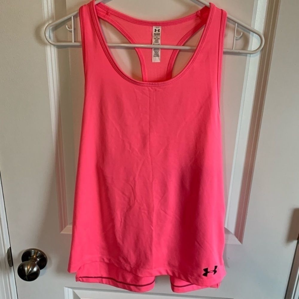 𝅺Like 🆕 Under Armour Hot Pink Racerback Tank, Size YLG